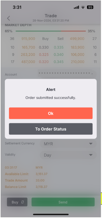 Read the confirmation message