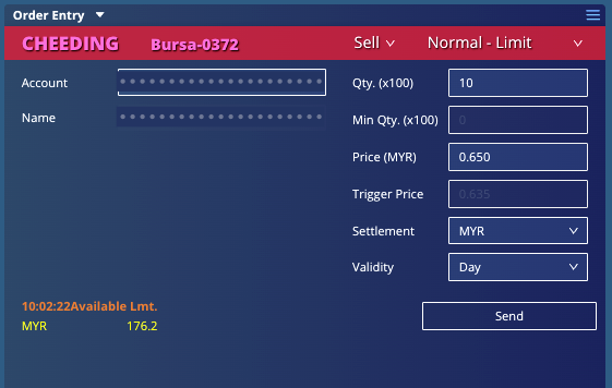 Open Order Entry and set it to Sell