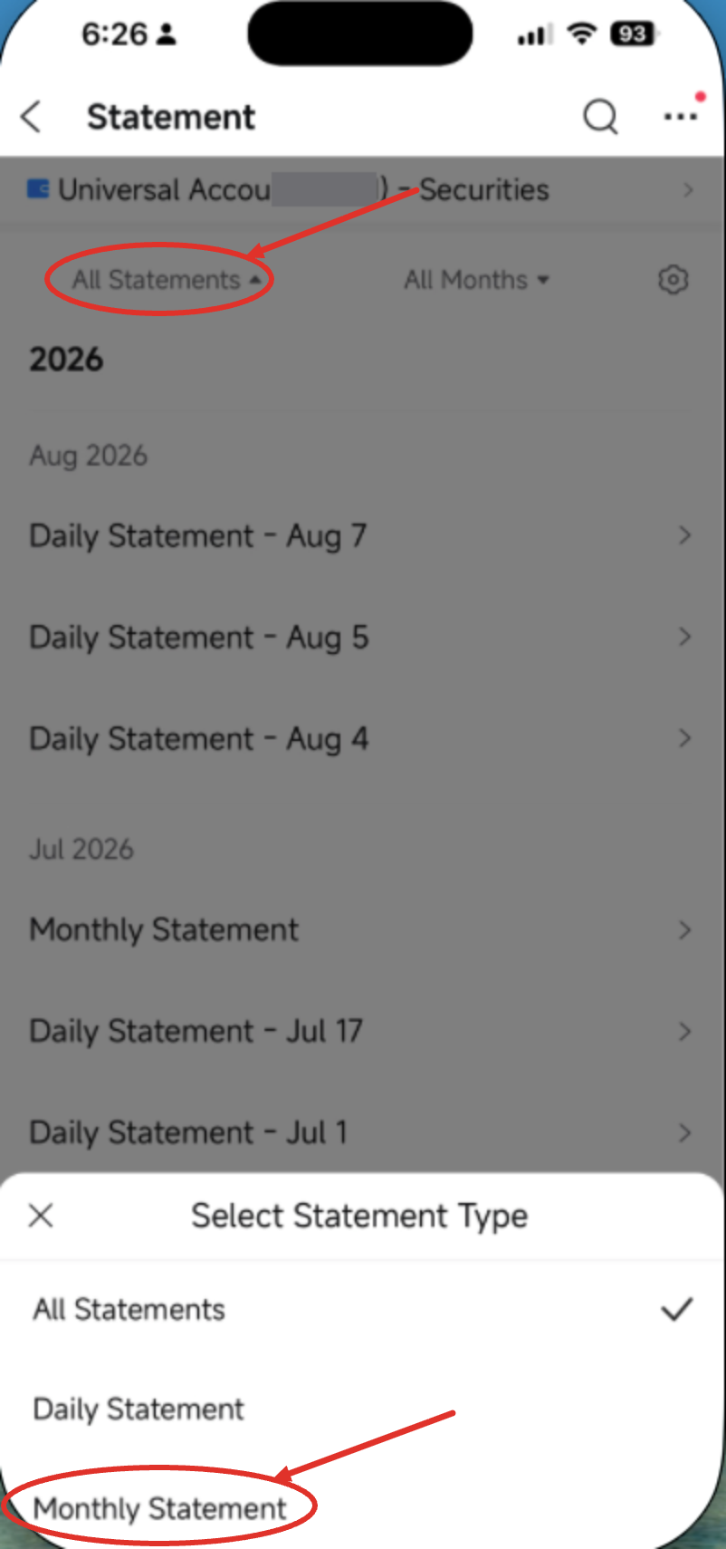 Choose the statement type