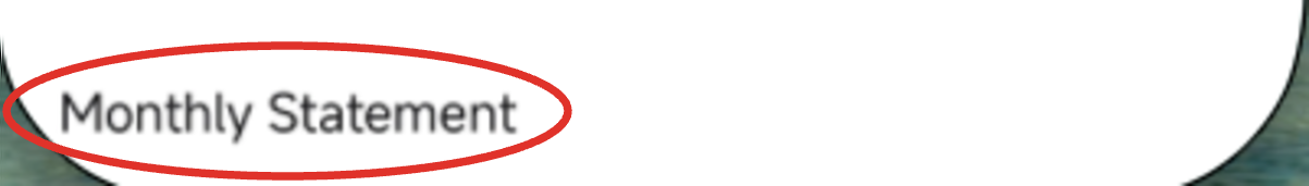 Close-up — choosing Monthly Statement